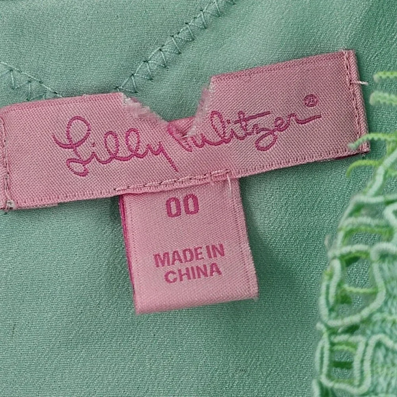 Lilly Pulitzer Meryl Dress Size 00 Poolside Mint Green Diamond Lace - Picture 3 of 6